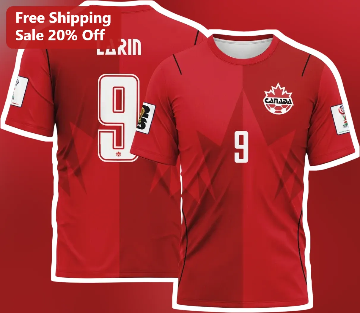 Canada Soccer World Cup 2026 Maple Leaf Graphic Tee for Men Women