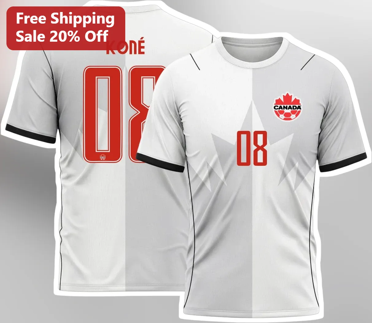 Canada Tee Vintage Maple Leaf Soccer Jersey Style Graphic Shirt for Men Women