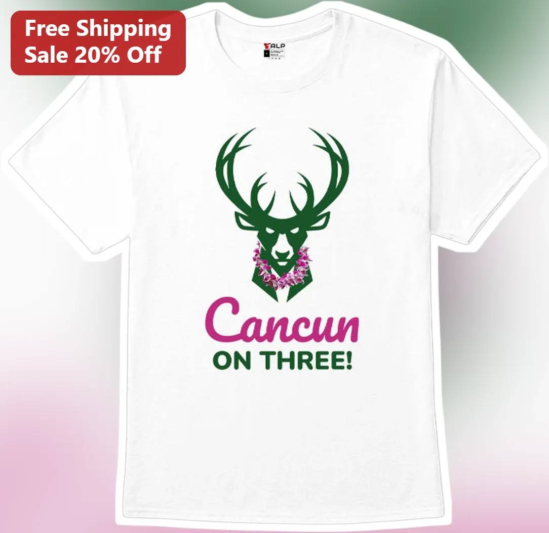 Cancun On Three! Stag Lei Graphic Tee Bachelorette Party Girls Trip Vacation Shirt