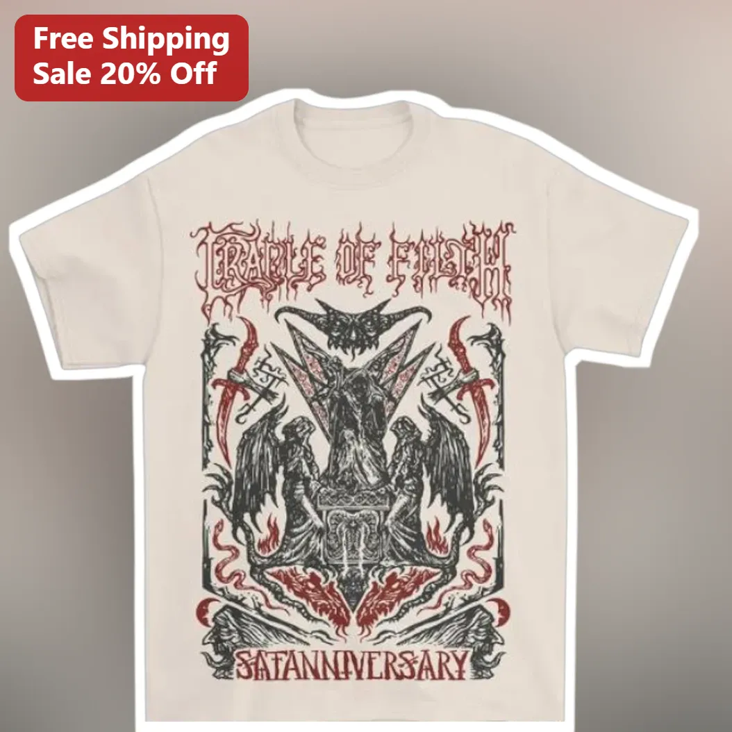 Candle of Filth Satanniversary Graphic Tee Dark Occult Metal Band Merch Shirt