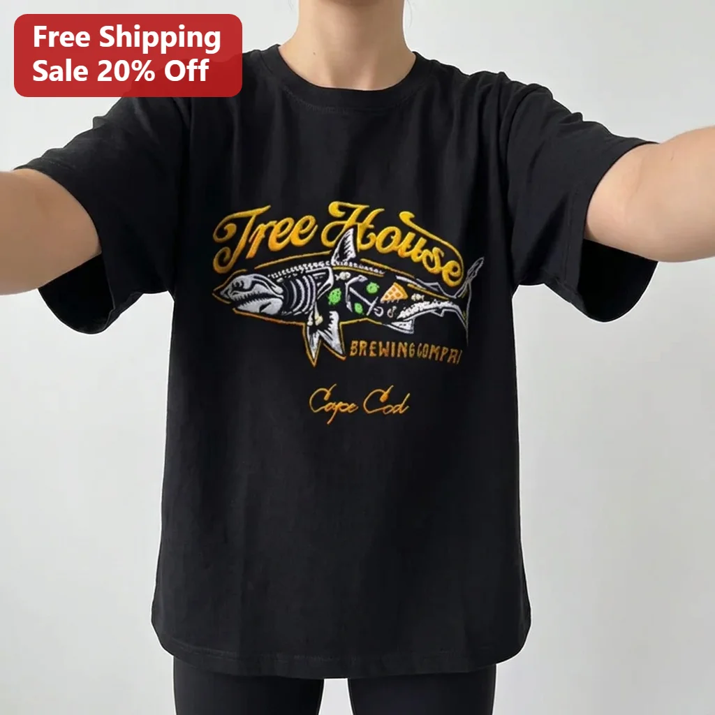 Cape Cod Tee Retro Shark Skeleton Graphic Shirt Gift for Craft Beer Lovers