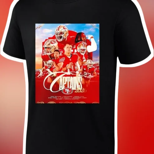 CAPTAINS 2026 SF 49ers Brock Purdy Football Collage Graphic Tee