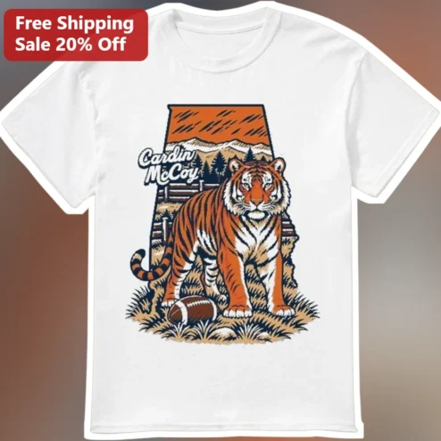 Cardin McCoy Vintage Tiger Football Montana State Outline Graphic Tee