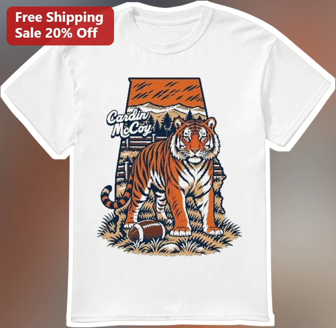 Cardin McCoy Vintage Tiger Football Montana State Outline Graphic Tee