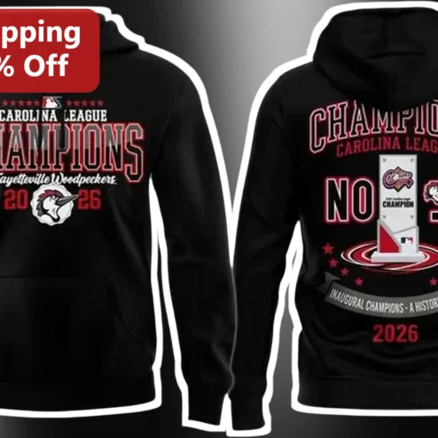 Carolina League Champions Fayetteville Woodpeckers Inaugural History Made Hoodie