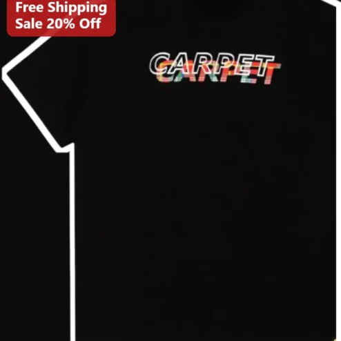 Carpet Company Tee Bold Italic Plaid Typography Graphic Shirt for Skate Streetwear Fans