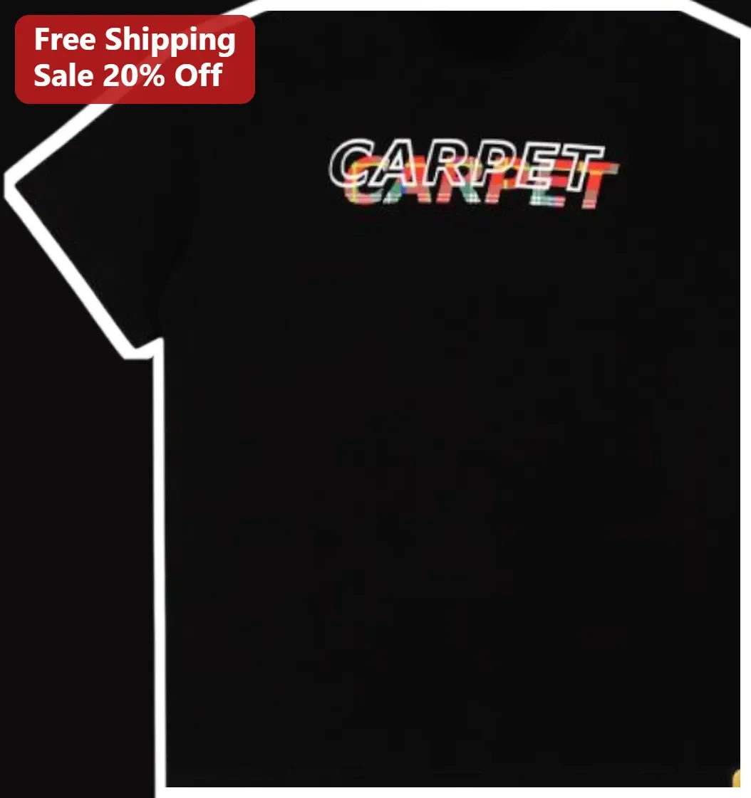 Carpet Company Tee Bold Italic Plaid Typography Graphic Shirt for Skate Streetwear Fans