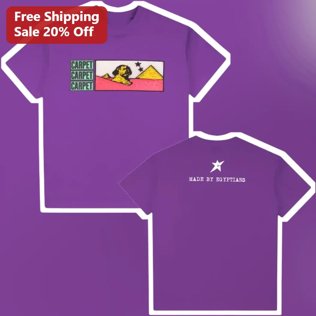 Carpet Made By Egyptians Graphic Tee Funny Egyptian History Pun Shirt
