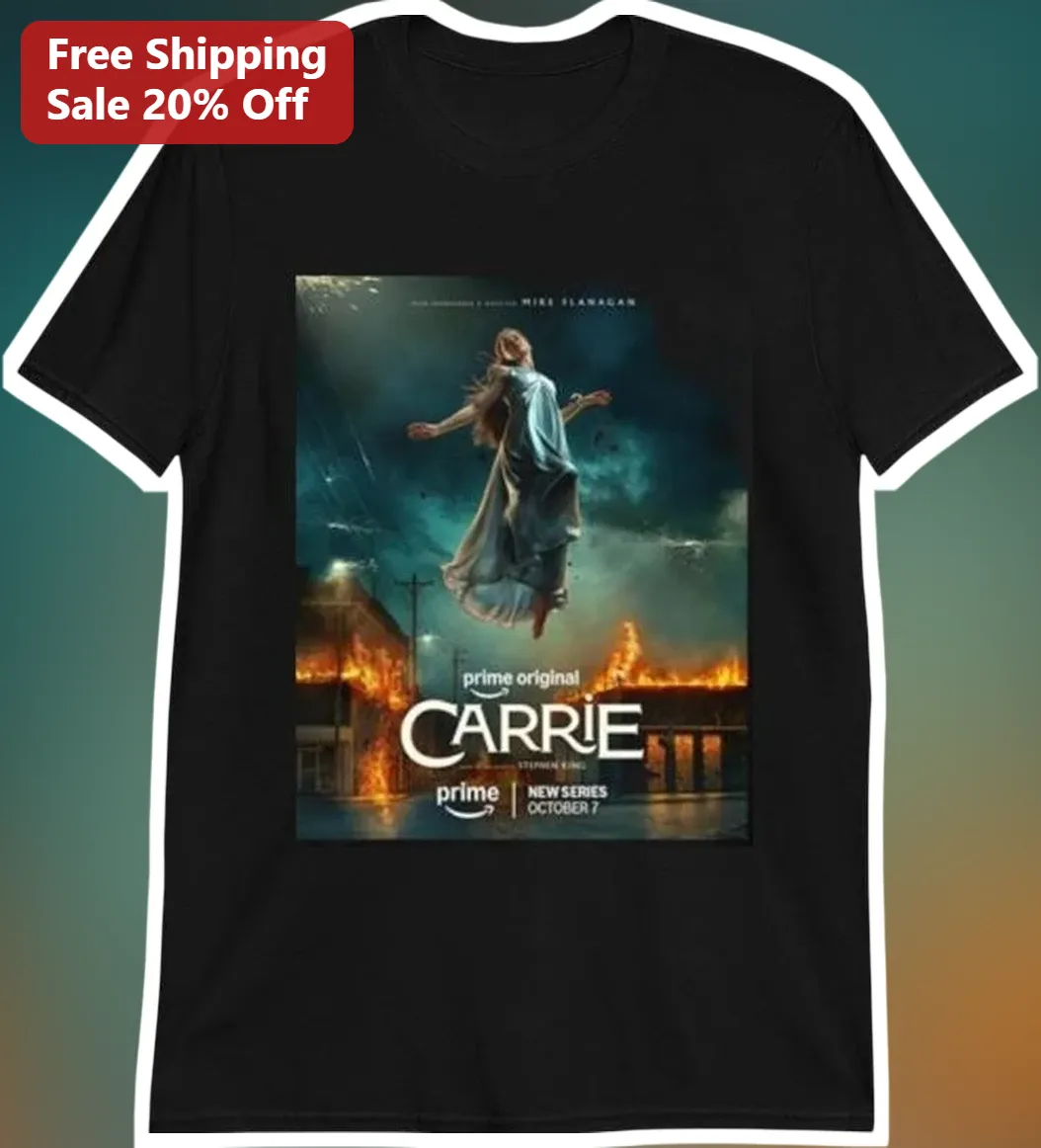 Carrie Stephen King Horror Movie Tee Black Telekinesis Graphic Shirt