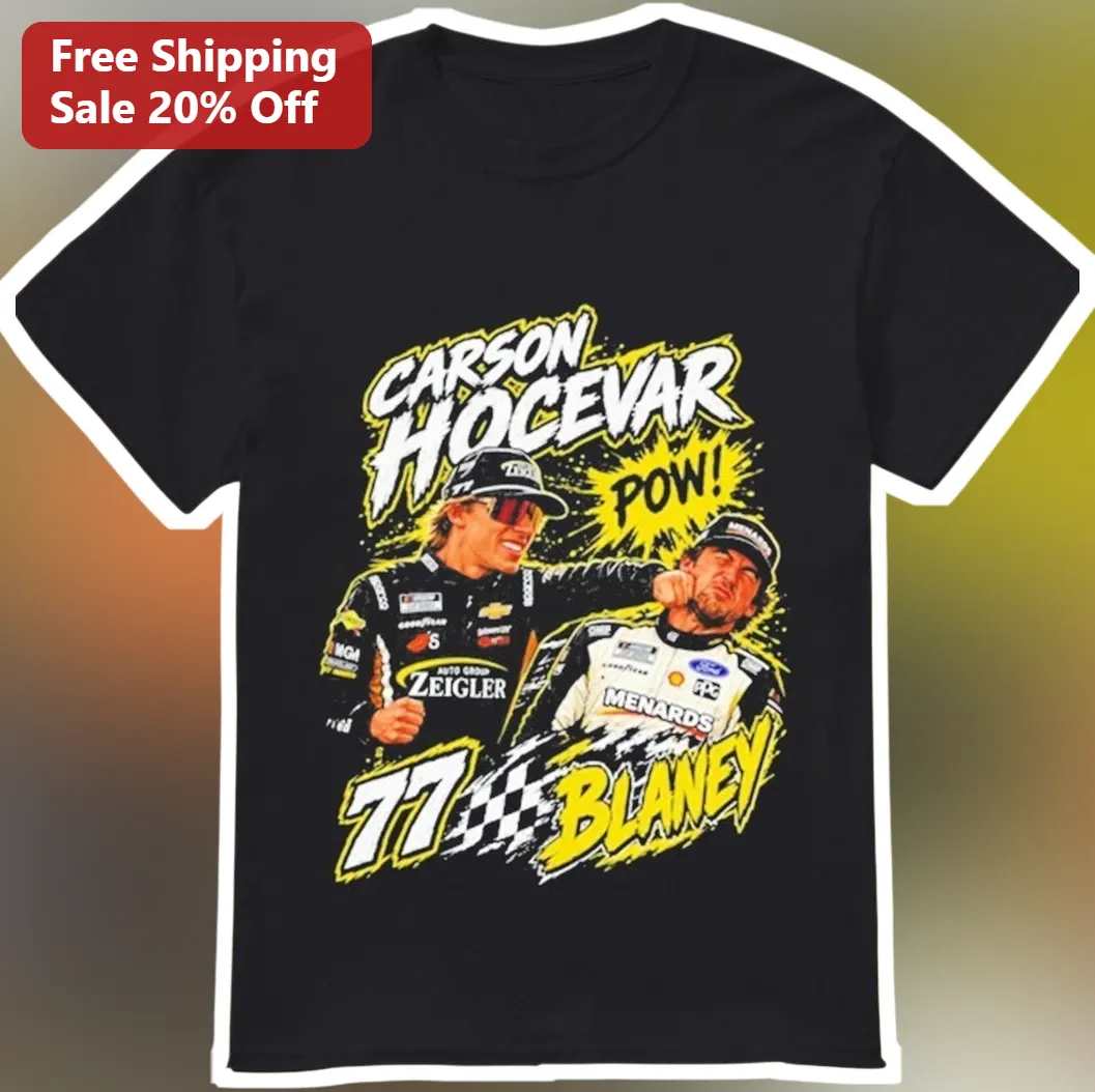 Carson Hocevar POW Blaney NASCAR Bristol Fight Comic Style Graphic Tee