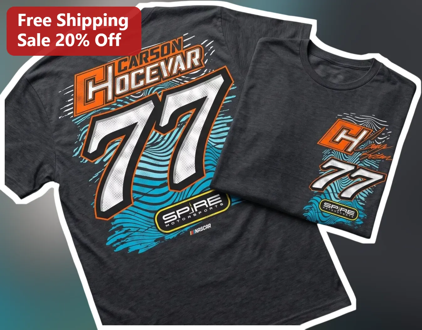 Carson Hocevar Spire Motorsports No. 77 NASCAR Cup Series Tee