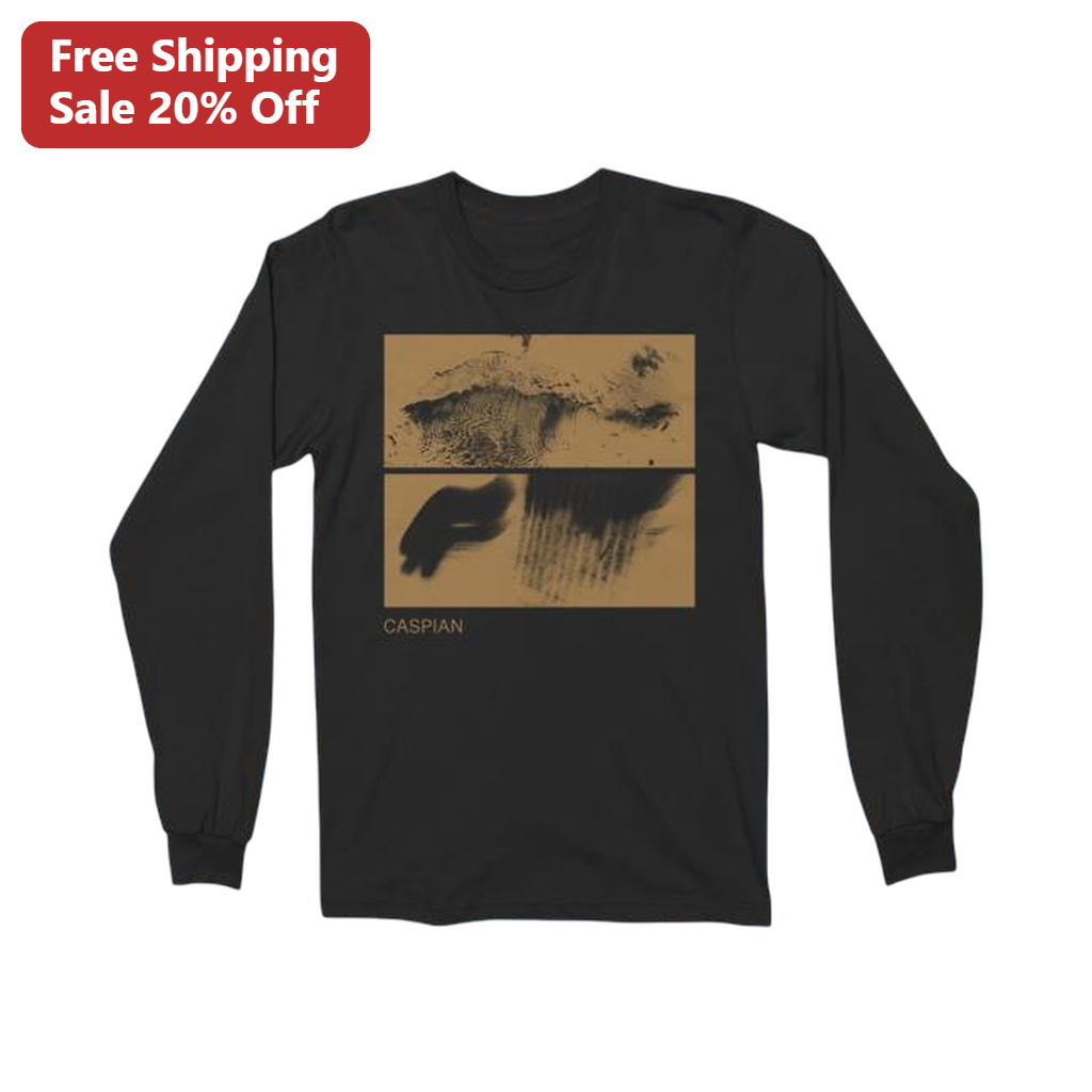 Caspian Abstract Art Long Sleeve Tee, Minimalist Indie Aesthetic Cotton Graphic Shirt for Men and Women