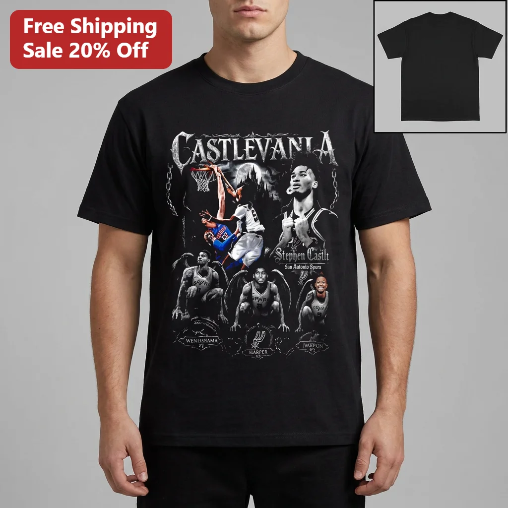 Castlevania Tee Vintage 90s San Antonio Spurs Gothic Basketball Shirt Gift for Fans