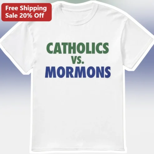 Catholics vs Mormons Tee Vintage 1992 Football Game Graphic Shirt