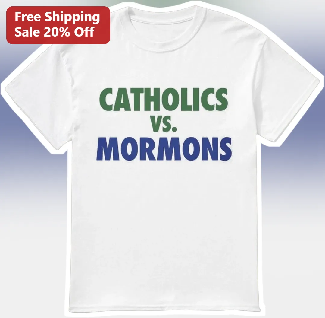 Catholics vs Mormons Tee Vintage 1992 Football Game Graphic Shirt