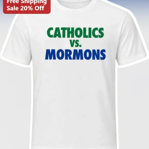Catholics vs Mormons Tee Vintage 1992 Retro Football Game Graphic T-Shirt