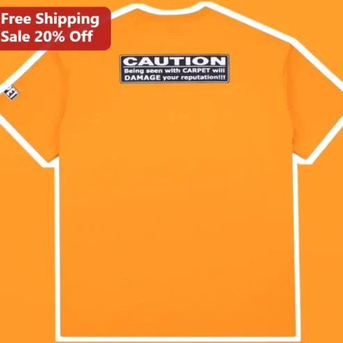 CAUTION Being Seen With Carpet Will Damage Your Reputation Funny Cat Owner Graphic Tee