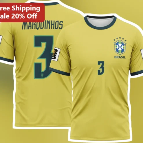 CBF Brasil Soccer Jersey Tee Men World Cup 2026 Fan Shirt