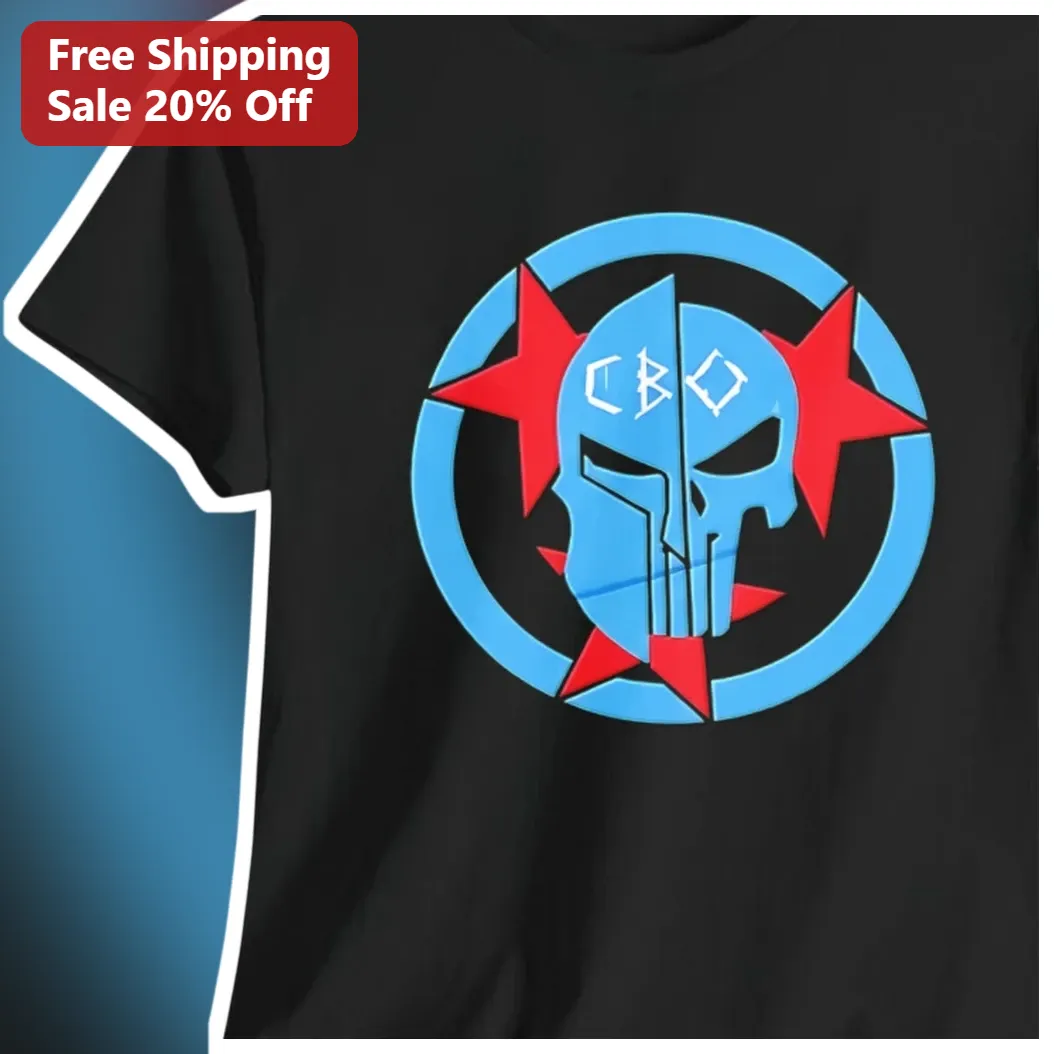 CBO Tee Skull Emblem Graphic T-Shirt Punk Rock Style Black Cotton Shirt