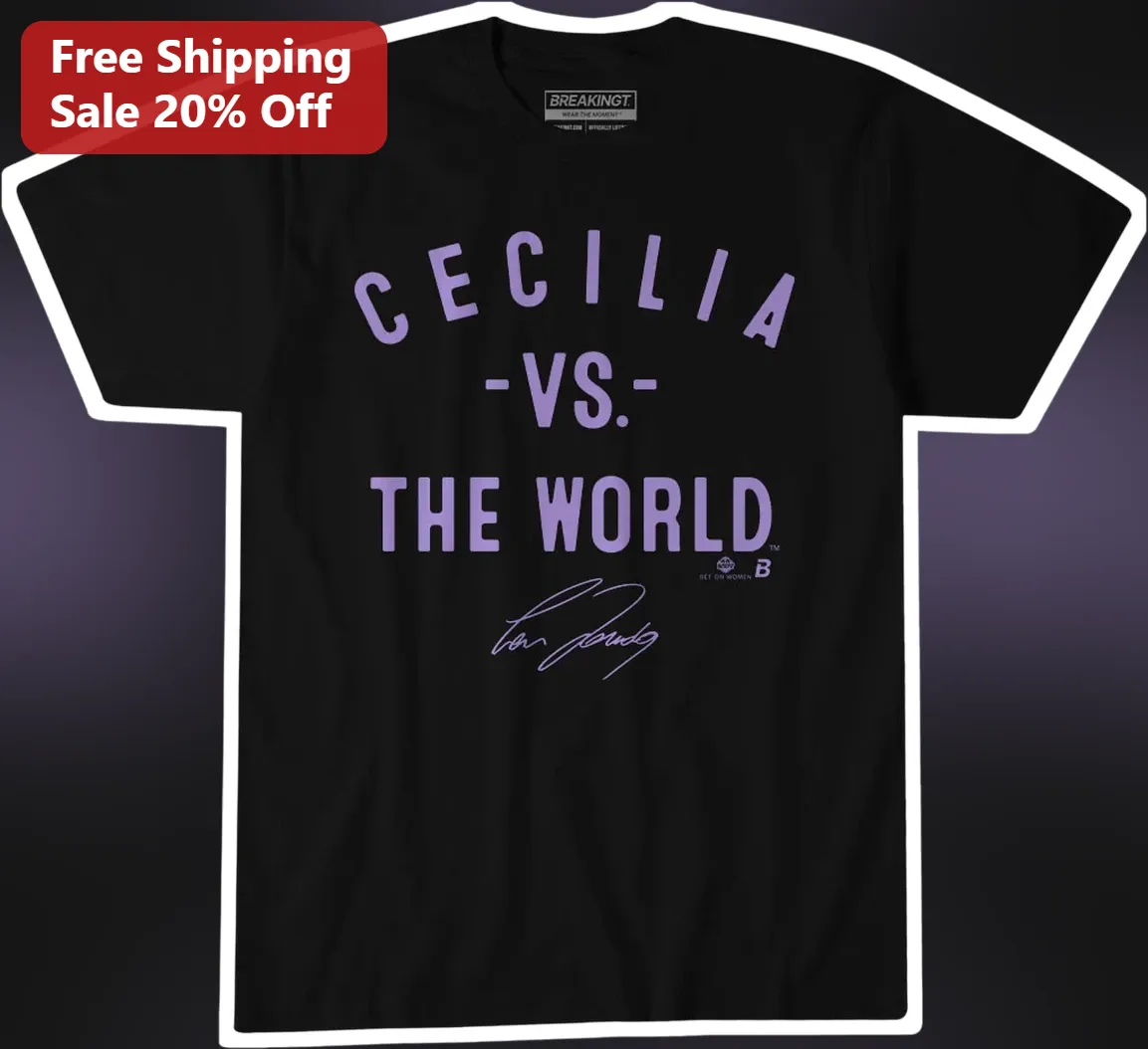 Cecilia Vs The World Graphic Tee Black Cotton Unisex Fan Gift