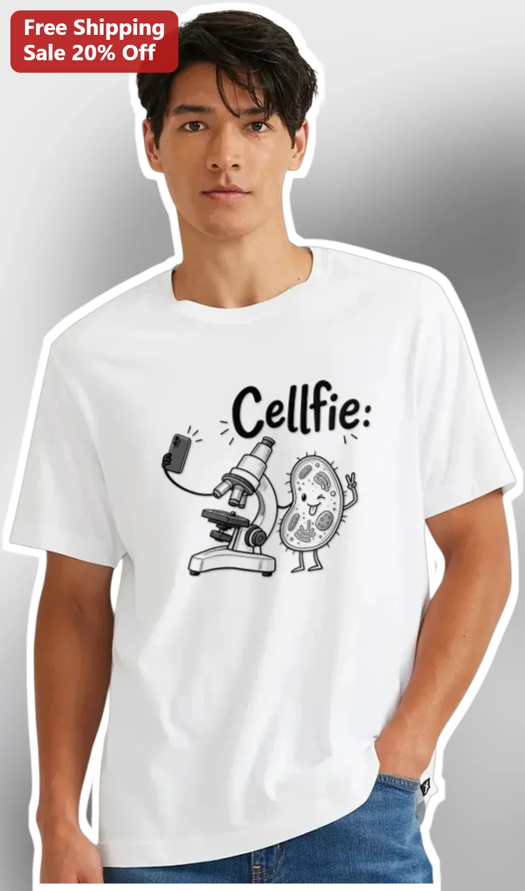 Cellfie Funny Biology Student Science Teacher Gift Graphic Tee