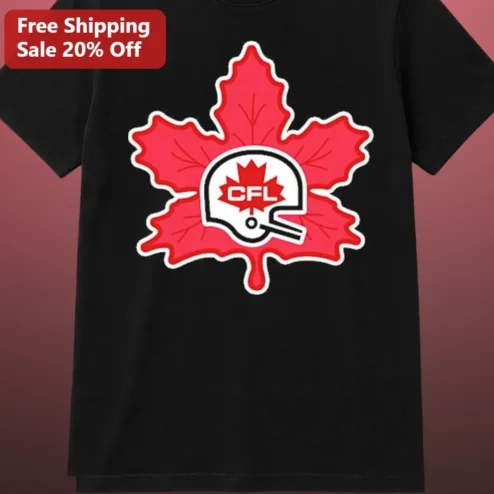 CFL Canadian Football League Fan Tee Vintage Maple Leaf Helmet Graphic Shirt