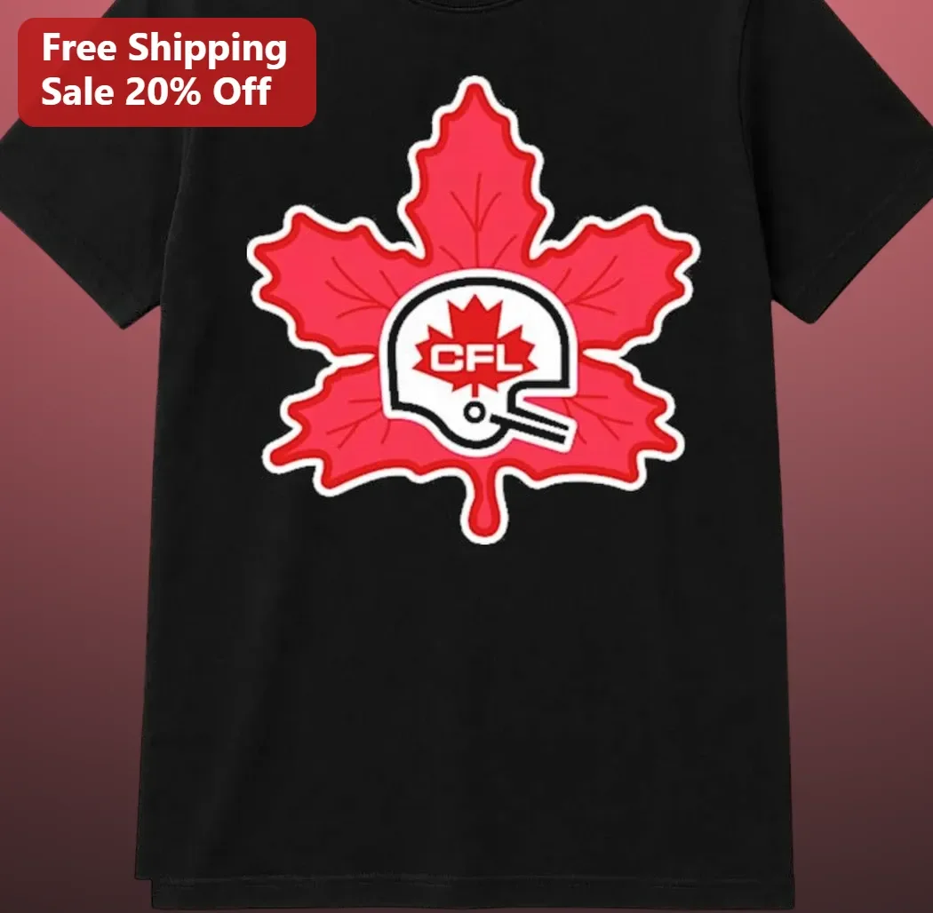 CFL Canadian Football League Fan Tee Vintage Maple Leaf Helmet Graphic Shirt