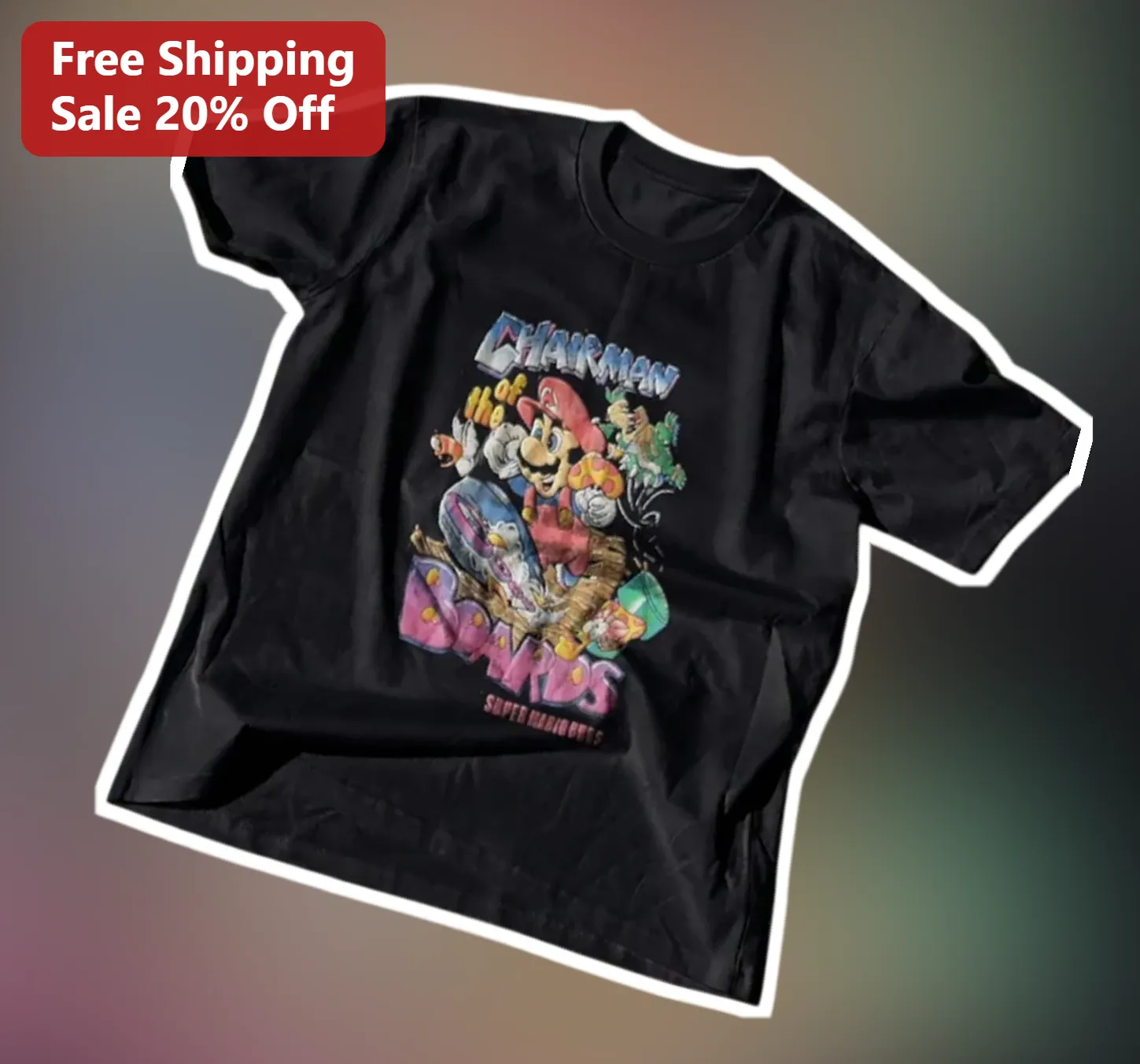 Chairman of the Boards Mario Tee Retro Gaming Graphic Shirt for Gamers