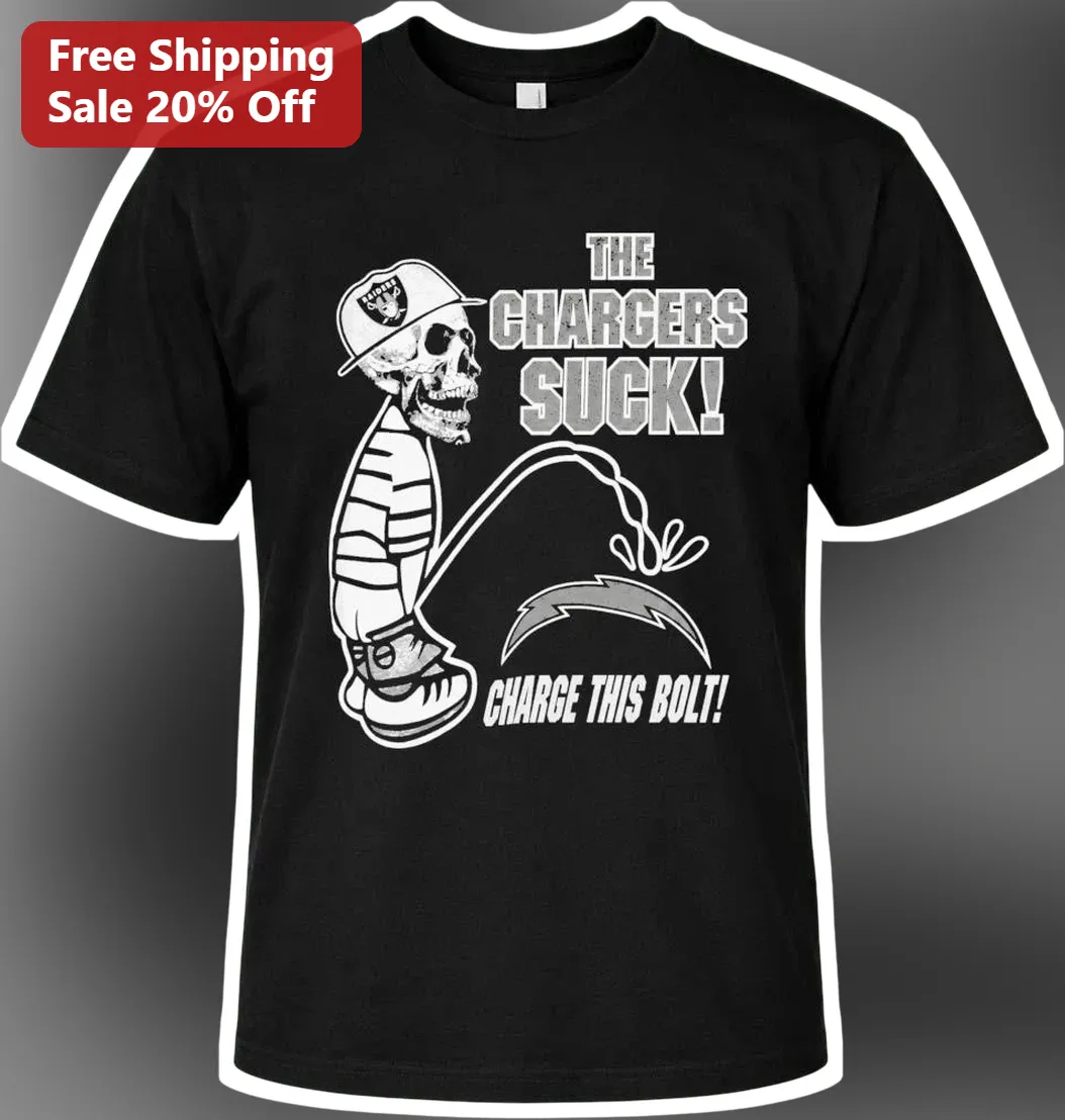 Chargers Suck Charge This Bolt Funny NFL Rivalry Tee for Raiders Fans