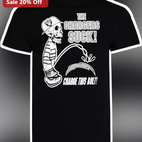 Chargers Suck Charge This Bolt NFL Rivalry Graphic Tee for Raiders Fans
