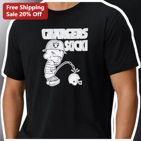 Chargers Suck! Dennis The Menace NFL Rivalry Graphic Tee For Raiders Fans