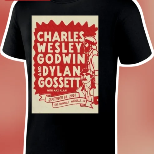 Charles Wesley Godwin And Dylan Gossett With Max Alan Vintage Concert Poster Tee