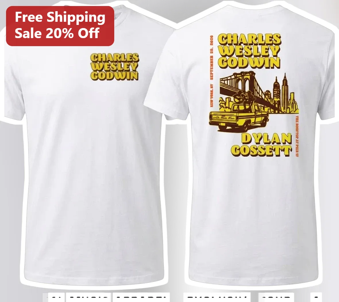 Charles Wesley Godwin Dylan Gossett Tour Tee Country Folk Concert Merch Gift