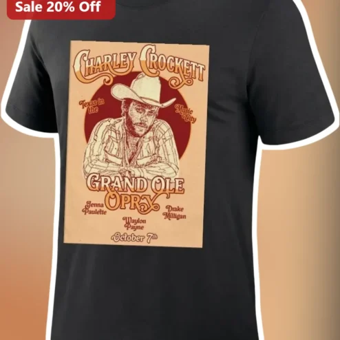 Charley Crockett Grand Ole Opry Vintage Concert Poster Tee for Country Music Fans