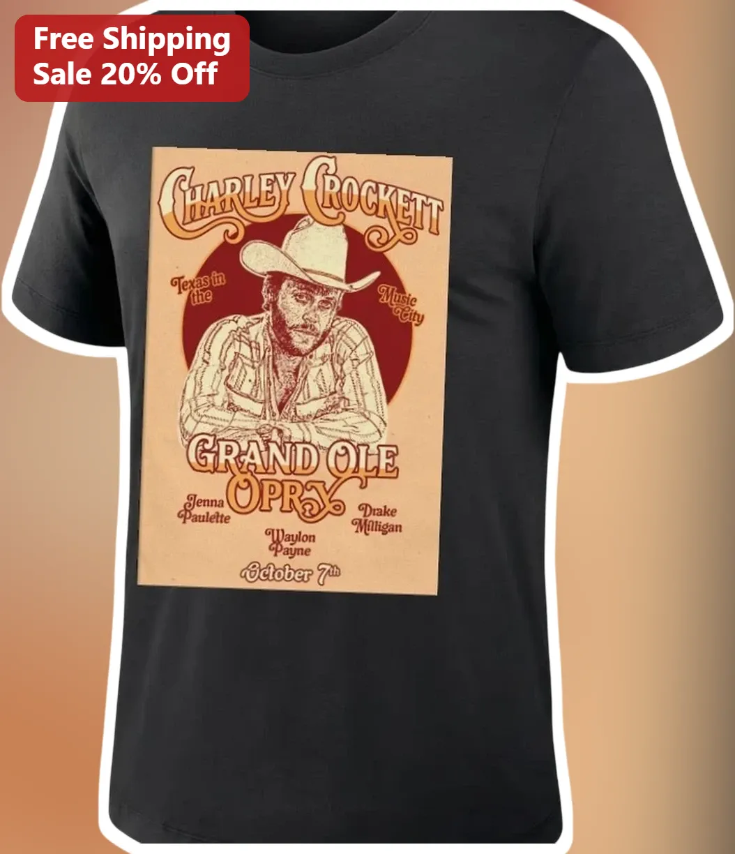 Charley Crockett Grand Ole Opry Vintage Concert Poster Tee for Country Music Fans
