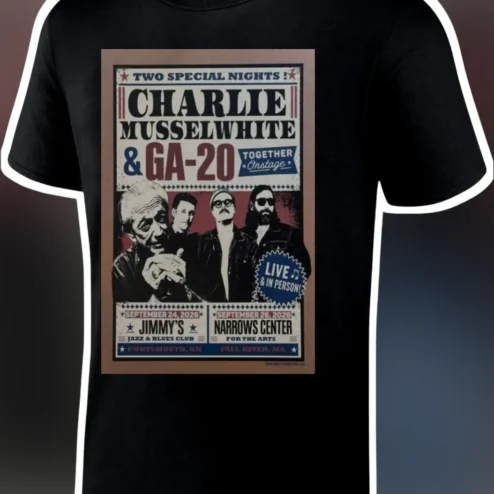 Charlie Musselwhite GA-20 Two Special Nights Live Blues Music Tee
