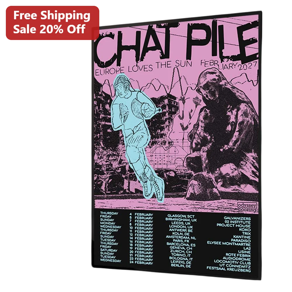 Chat Pile Europe Loves The Sun Canvas Print Noise Rock Tour Poster Wall Art