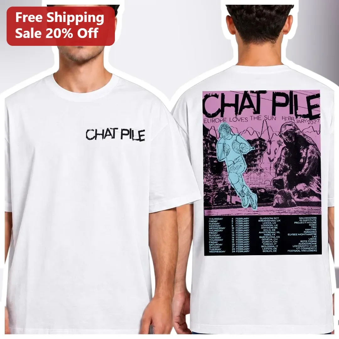 Chat Pile Europe Loves The Sun Vintage Tour Poster Graphic Tee
