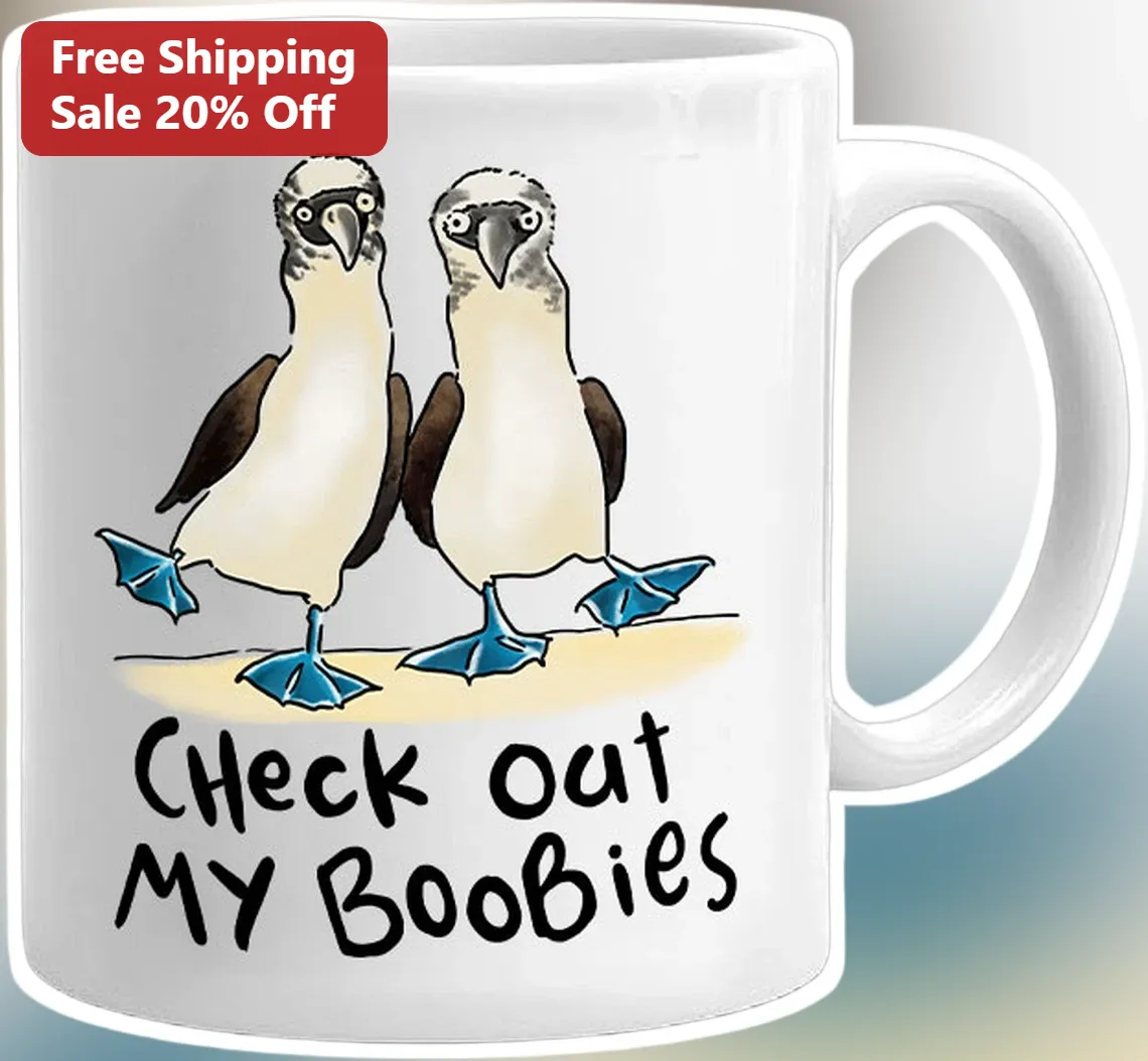 Check Out My Boobies Funny Blue-Footed Booby Bird Mug