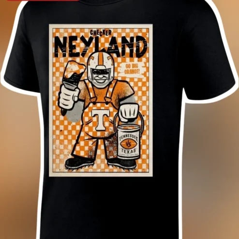 Checker Neyland Go Big Orange Tee Tennessee Volunteers College Football Fan Gift