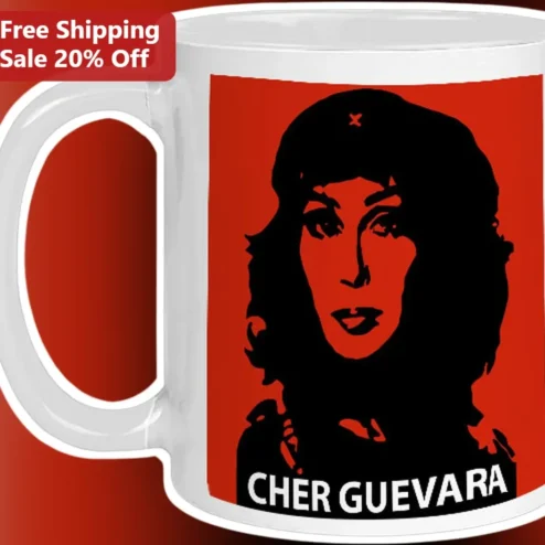 Cher Guevara Mug Pop Art Parody Ceramic Coffee Cup Gift for Cher Fans
