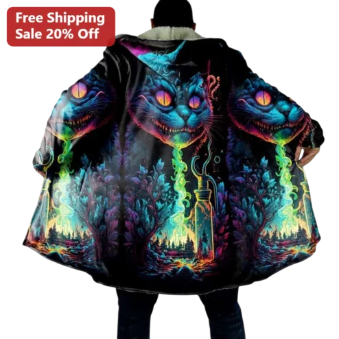 Cheshire Cat Hooded Blanket Glow in the Dark Alice in Wonderland Wearable