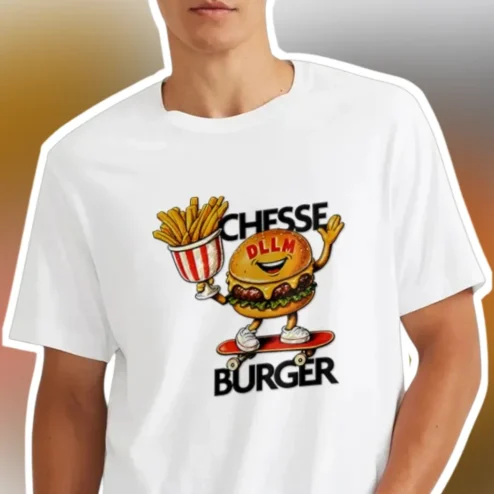 CHESS BURGER Tee Funny Skateboarding Cheeseburger Graphic Shirt for Food Lovers