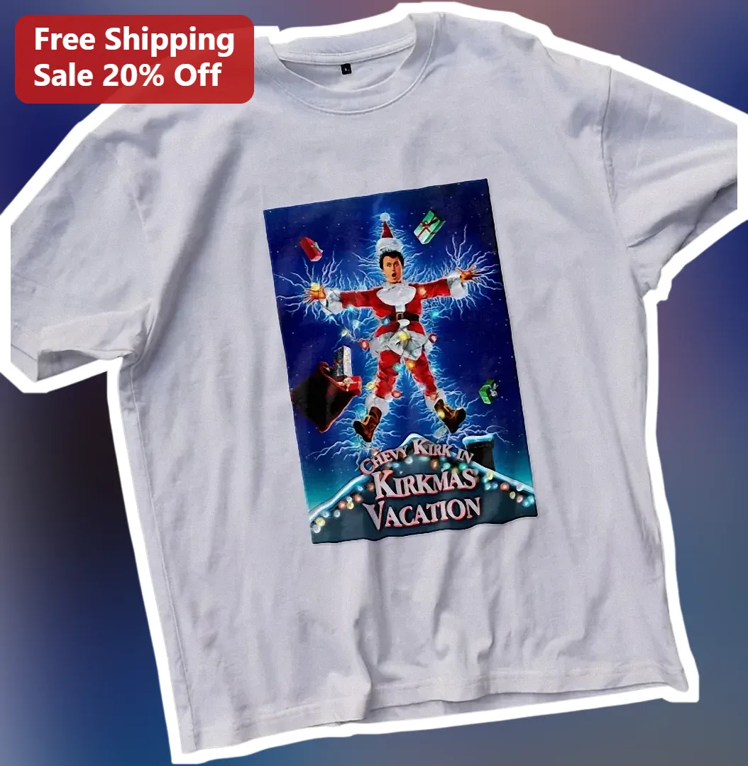 Chev Kirk in Kirkmas Vacation Tee Charlie Kirk Christmas Parody Graphic Shirt Holiday Humor Gift