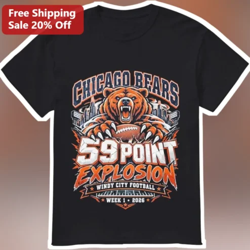 Chicago Bears 59 Point Explosion Windy City Football Vintage Graphic Tee