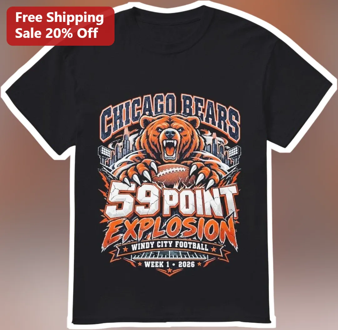 Chicago Bears 59 Point Explosion Windy City Football Vintage Graphic Tee
