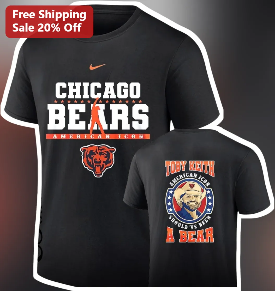Chicago Bears American Icon Toby Keith Tribute Tee NFL Fan Gear Gift