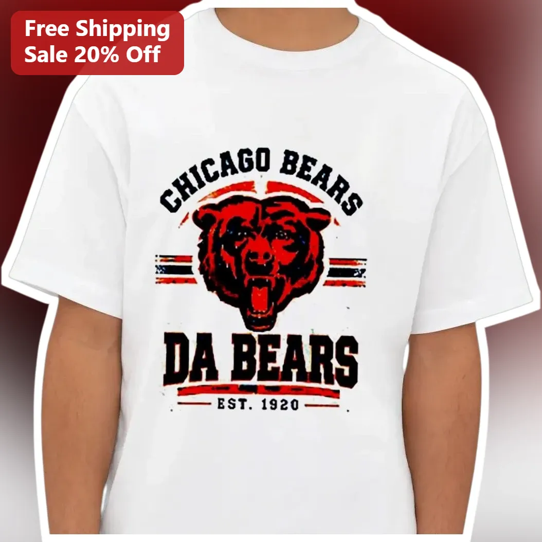 Chicago Bears Da Bears Est. 1920 Vintage Graphic Tee NFL Fan Gear