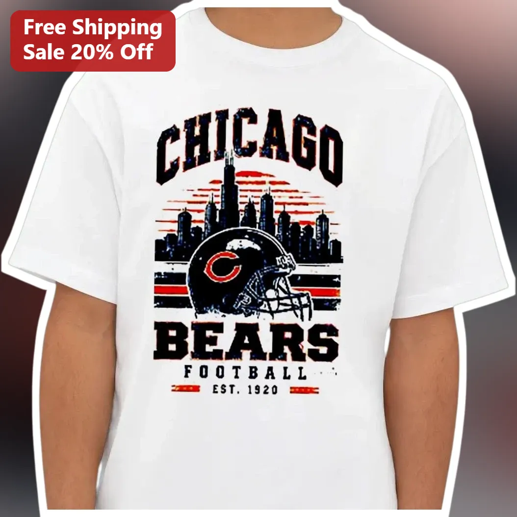 Chicago Bears Football Est. 1920 Vintage Retro Graphic Tee NFL Fan Gear