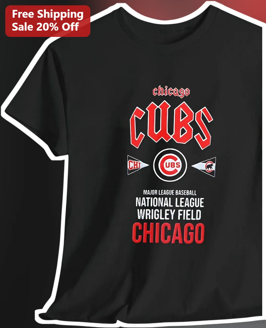 Chicago Cubs Major League Baseball National League Wrigley Field Vintage Graphic Tee